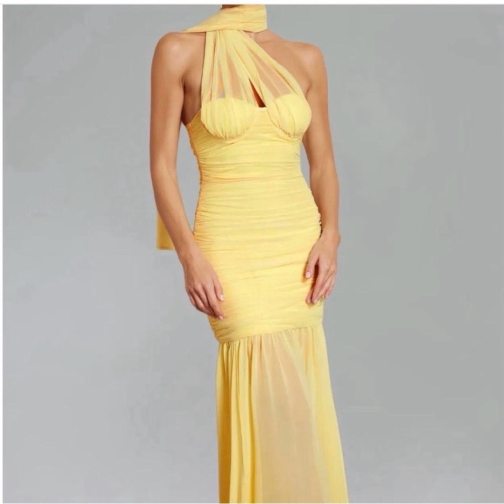 Chic Strapless Yellow Dress - Picture 4 of 12